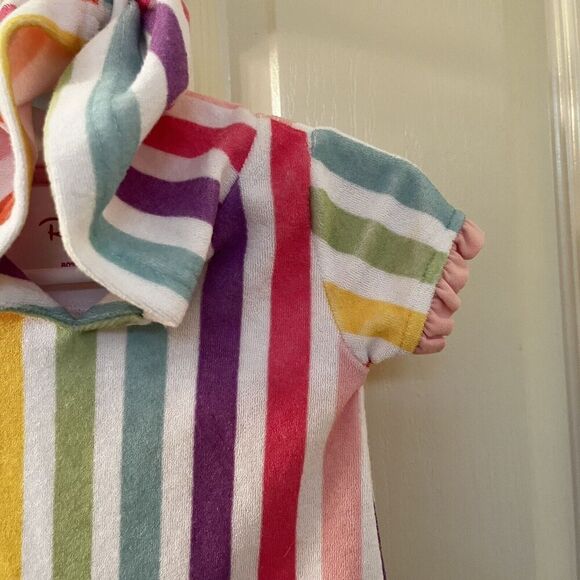 RuffleButts Rainbow Dream Striped Ruffle Terry Cover-Up Hooded Girls 3-6 Months - Picture 6 of 12